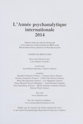 L'année psychanalytique internationale 2014