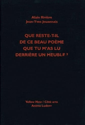Que reste-t-il de ce beau poème que tu m'as lu derrière un meuble? la collection Marboeuf