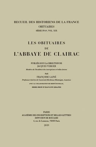 Les obituaires de l'abbaye de Clairac