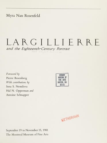 LARGILLIERRE AND the Eighteenth-Century Portrait