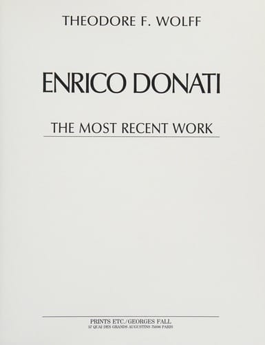 Henry Donatelli: The most recent work