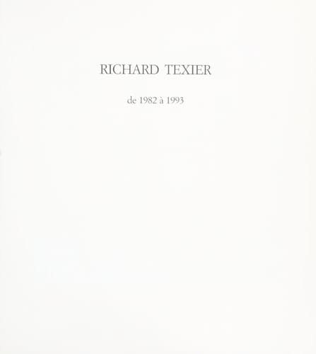 Richard Texier de 1982 à 1993