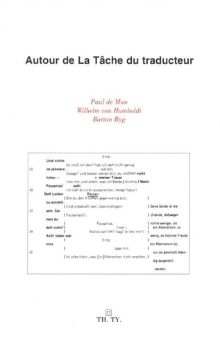 Autour de la tâche du traducteur