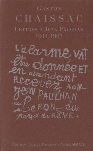 Lettres à Jean Paulhan 1944-1963
