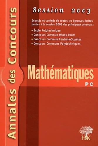 Mathématiques PC session 2003