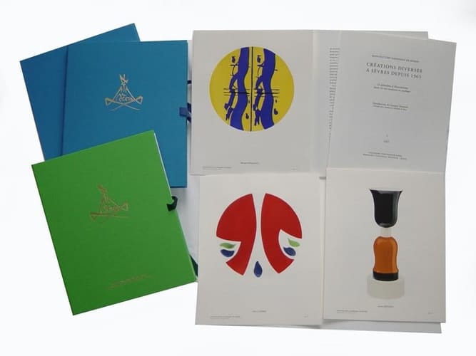 Créations diverses à Sèvres depuis 1965 planches d'illustrations au pochoir