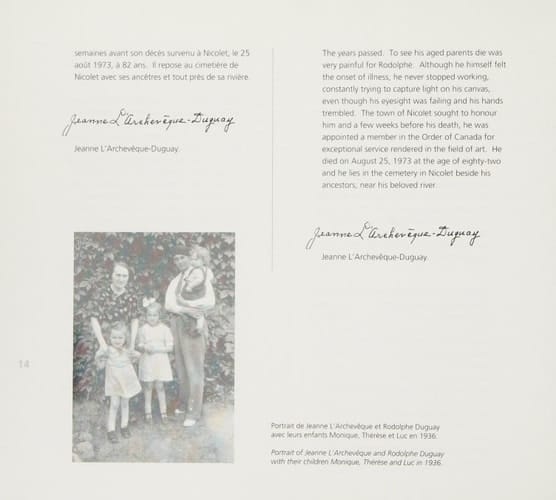 Rodolphe Duguay en Mémoire, 1891-1991