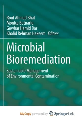 Microbial Bioremediation Sustainable Management of Environmental Contamination