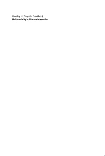 Multimodality in Chinese Interaction
