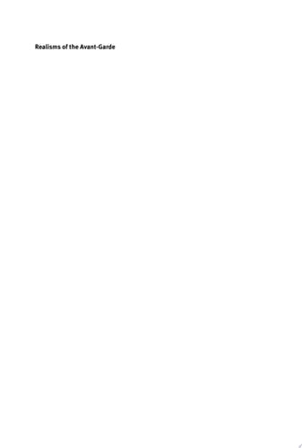 Realisms of the Avant-Garde