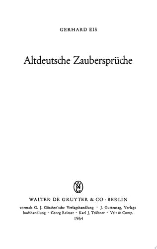 Altdeutsche Zaubersprüche