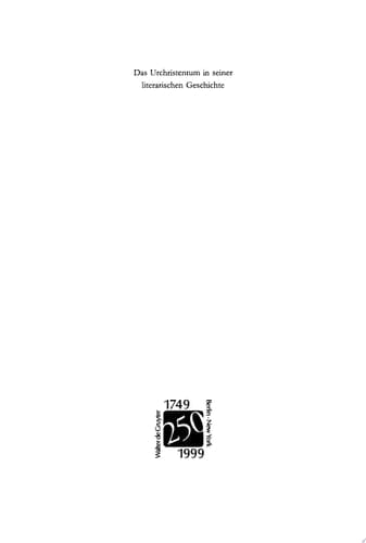 Das Urchristentum in seiner literarischen Geschichte