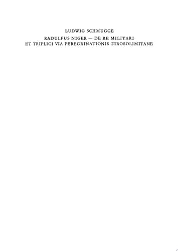 De re militari et triplici via peregrinationis Ierosolimitane (1187/88)