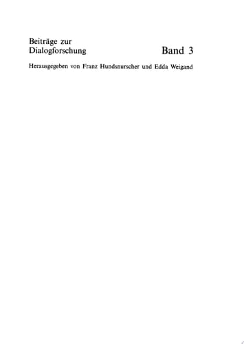Methodologie der Dialoganalyse