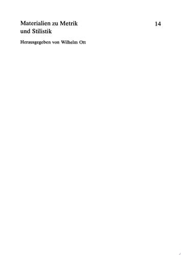 Metrische Analysen zu Vergil Aeneis Buch II