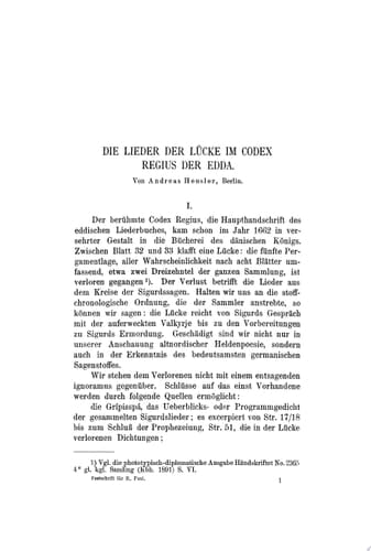 Die Lieder der Lücke im Codex Regius der Edda