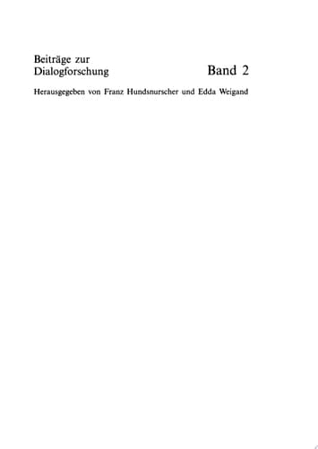 Dialoganalyse III, Teil 2 Referate der 3. Arbeitstagung, Bologna 1990