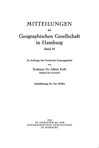 Mitteilungen der Geographischen Gesellschaft in Hamburg. 1965