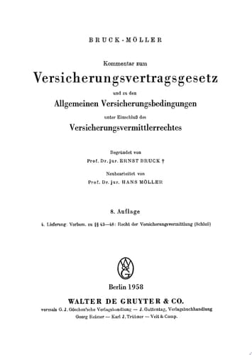 Vorbemerkungen §§ 43–48. Recht der Versicherungsvermittlung (Schluß)