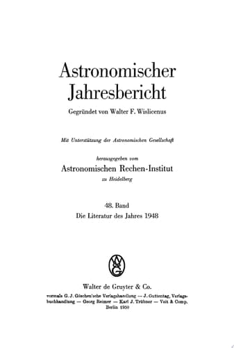 Die Literatur des Jahres 1948