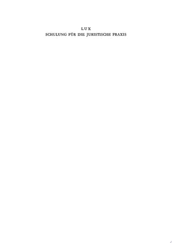 Schulung für die Juristische Praxis Ein induktives Lehrbuch