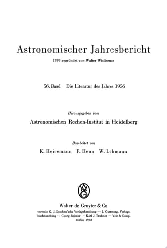 Die Literatur des Jahres 1956