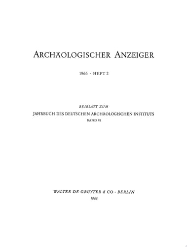Archäologischer Anzeiger. Heft 2/1966