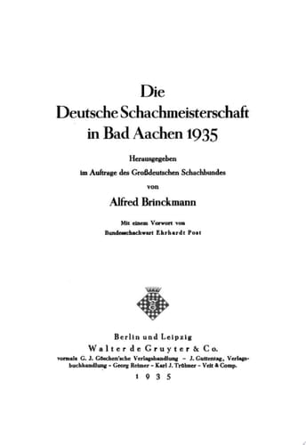 Die Deutsche Schachmeisterschaft in Bad Aachen 1935