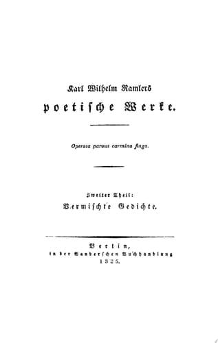 Vermischte Gedichte