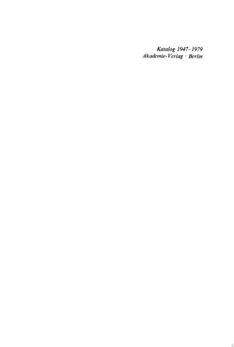 Katalog Akademie-Verlag Berlin, 1947–1979