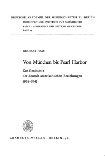 Von München bis Pearl Harbor
