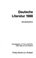 Deutsche Literatur 1988: Jahresüberblick