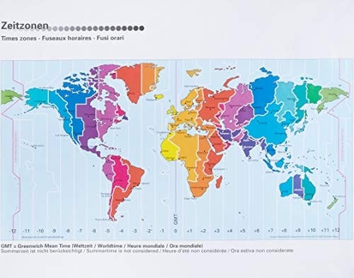 Times Zones Map Kümmerly + Frey Världskarta med tidszoner