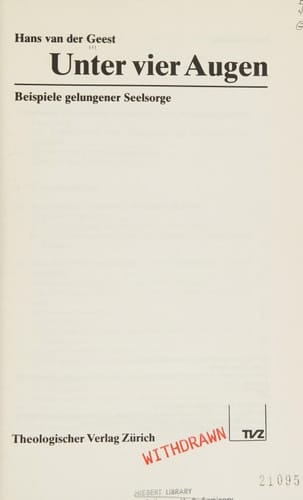 Unter vier Augen Beispiele gelungener Seelsorge