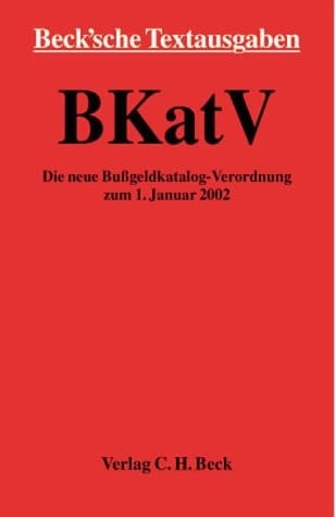 Bußgeldkatalog 2002 Textausgabe