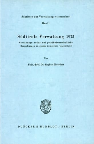 Südtirols Verwaltung 1975
