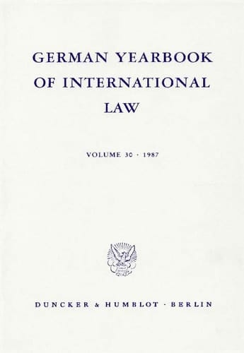 German Yearbook of International Law / Jahrbuch FüR Internationales Recht