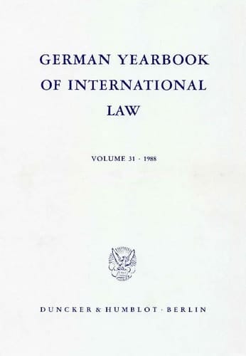 German Yearbook of International Law - Jahrbuch für Internationales Recht.