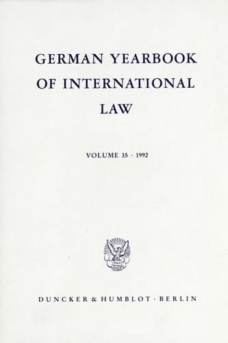 German Yearbook of International Law / Jahrbuch Für Internationales Recht Vol. 35 (1992).