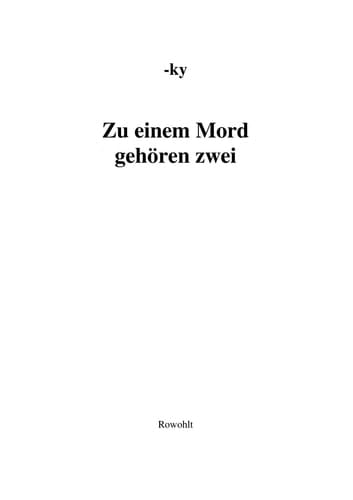 Zu einem Mord gehören zwei