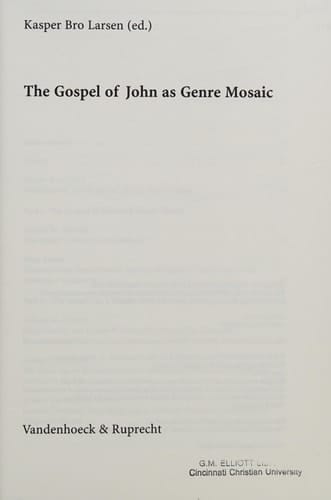 The Gospel of John as Genre Mosaic