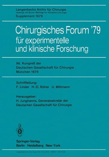 Chirurgisches Forum ’79 für experimentelle und klinische Forschung