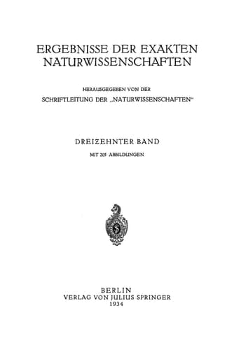 Springer Tracts in Modern Physics 13