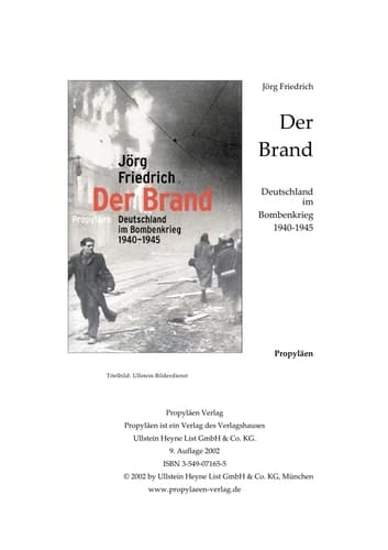 Der Brand. Deutschland im Bombenkrieg 1940-1945.