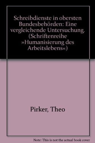 Schreibdienste in obersten Bundesbehörden eine vergleichende Untersuchung