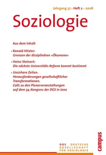 Soziologie 2.2008 - Forum der Deutschen Gesellschaft für Soziologie