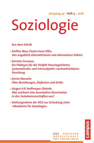 Soziologie Jg. 47 (2018) 3 Forum der Deutschen Gesellschaft für Soziologie ISSN 0340-918X