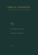 Th Thorium Supplement Volume C 3 Compounds with Nitrogen