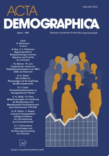Acta Demographica Deutsche Gesellschaft für Bevölkerungswissenschaft e.V.