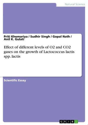 Effect of different levels of O2 and CO2 gases on the growth of Lactococcus lactis spp. lactis